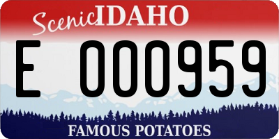 ID license plate E000959