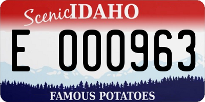 ID license plate E000963