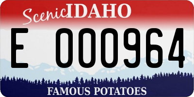 ID license plate E000964