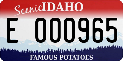 ID license plate E000965