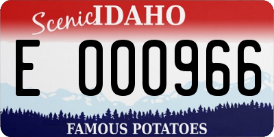 ID license plate E000966