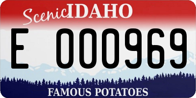 ID license plate E000969