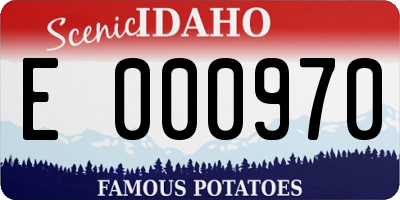 ID license plate E000970