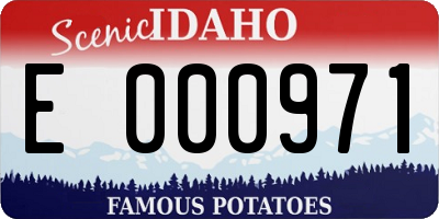 ID license plate E000971