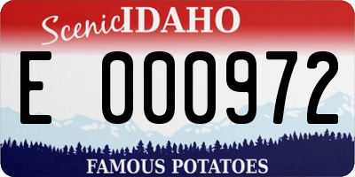 ID license plate E000972