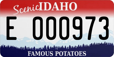ID license plate E000973