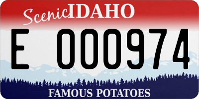 ID license plate E000974