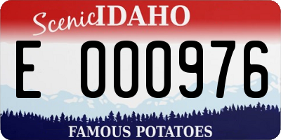 ID license plate E000976