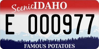 ID license plate E000977