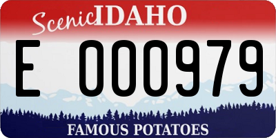 ID license plate E000979