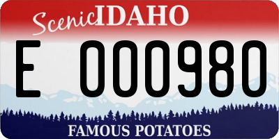 ID license plate E000980