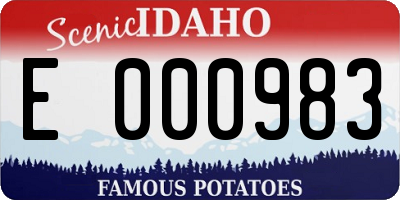 ID license plate E000983