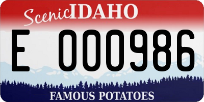 ID license plate E000986