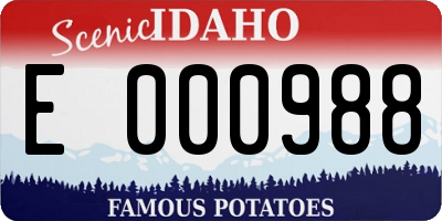 ID license plate E000988