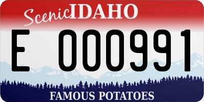 ID license plate E000991