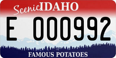 ID license plate E000992