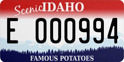 ID license plate E000994