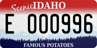 ID license plate E000996