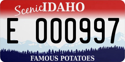 ID license plate E000997