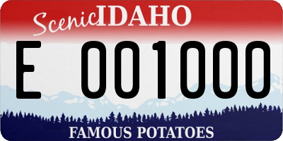 ID license plate E001000