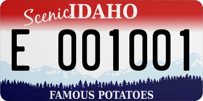 ID license plate E001001