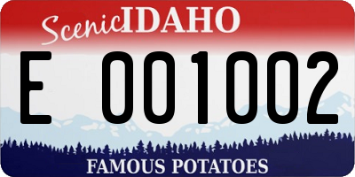 ID license plate E001002