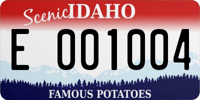 ID license plate E001004