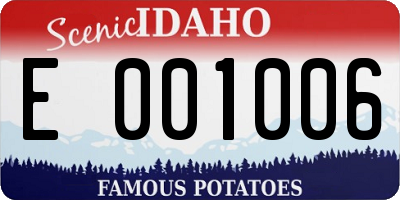 ID license plate E001006