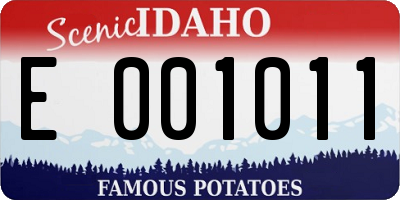 ID license plate E001011