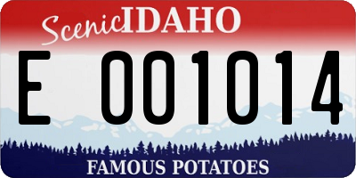 ID license plate E001014