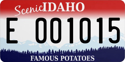 ID license plate E001015