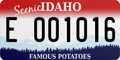 ID license plate E001016