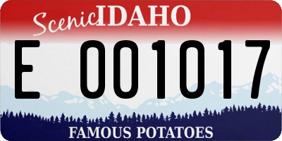 ID license plate E001017