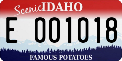 ID license plate E001018