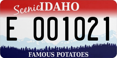 ID license plate E001021