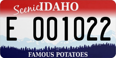 ID license plate E001022