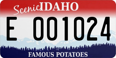 ID license plate E001024