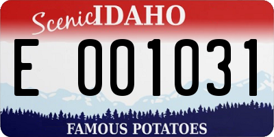 ID license plate E001031