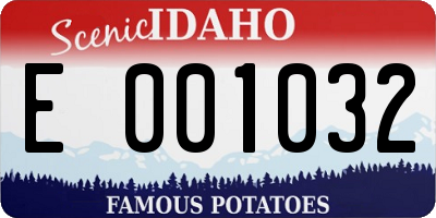 ID license plate E001032