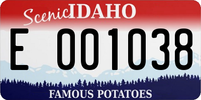 ID license plate E001038