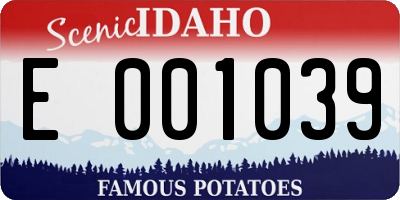 ID license plate E001039