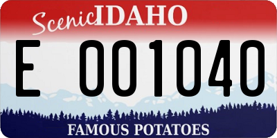 ID license plate E001040