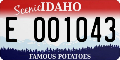 ID license plate E001043