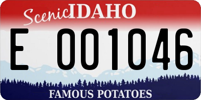 ID license plate E001046