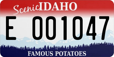 ID license plate E001047