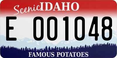 ID license plate E001048