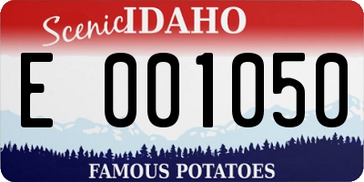 ID license plate E001050