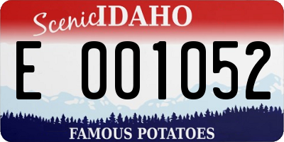 ID license plate E001052