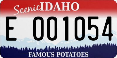 ID license plate E001054