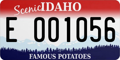 ID license plate E001056